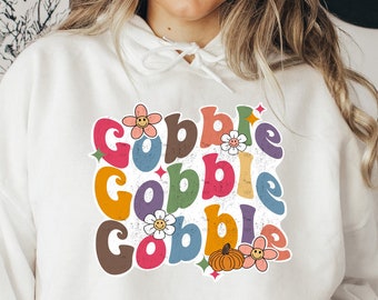 Retro Gobble PNG-Thanksgiving png-turkey day png-boho thanksgiving shirt-turkey day-sublimation tshirt design-retro shirt-trendy holiday png