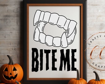 Bite me svg-retro halloween svg-funny png-spooky season svg-funny halloween sublimation-instant download-cricut-retro shirt-vampire fangs