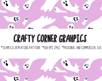 Seamless pattern-halloween seamless pattern-ghost pattern-hand drawn-funny cute ghost design-sublimation ghost design-repeating pattern-fall