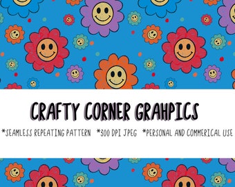 Retro flower seamless pattern-commercial/personal use-clothing pattern-vintage flower design-sublimation-digital download-retro background