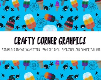 Seamless pattern-halloween seamless pattern-summerween pattern-hand drawn-funny cute summer design-sublimation design-repeating pattern-fall