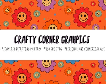 Seamless pattern-Retro flower seamless pattern-boho pattern-hippie-old school-clothing pattern-vintage flower-sublimation-retro background