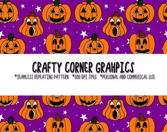 Pumpkin pattern-Halloween pattern-cute retro pumpkins-retro seamless pattern-sublimation pattern-sublimation file-pumpkin repeating pattern