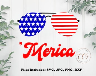 Patriotic sunglasses svg-4th of July-Independence Day-americana-america tshirt-kids 4th of July shirt-iron on-sticker-decal-home decor-png
