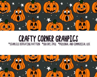 Pumpkin pattern-Halloween pattern-cute retro pumpkins-retro seamless pattern-sublimation pattern-sublimation file-pumpkin repeating pattern