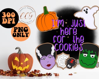 Halloween Cookie PNG-Halloween seamless pattern-Halloween cookie seamless digital file-cookie png-fall sublimation design-kids tshirt png