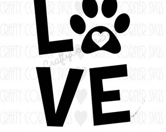 Dog love SVG Cut File-Cutting file-Cricut-Silhouette-Instant Download-Digital File-Scrapbooking-art-home decor-Cute SVG-dog art-dog decor