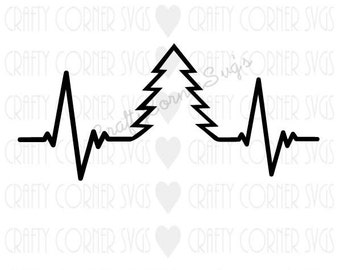 Christmas design-SVG-Cutting File-christmas heartbeat SVG-Christmas-Cricut-Cute SVG-Instant Download-Xmas design-cut file-christmas tree