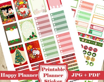 CHRISTMAS Planner Stickers Kit– Printable Planner Stickers Planner Stickers Santa Claus Reindeer Christmas DIY Functional Sticker DOWNLOAD