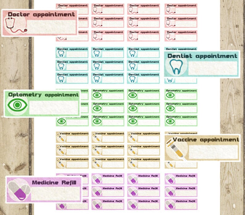 Download HEALTH APPOINTMENT Planner Stickers Printable Sticker | Etsy