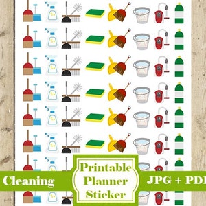 Etiqueta engomada del planificador de LIMPIEZA - Etiqueta engomada del planificador imprimible Etiqueta engomada del icono de limpieza Etiqueta engomada de limpieza Icono de bricolaje Etiqueta Planificador Mini etiqueta DESCARGAR