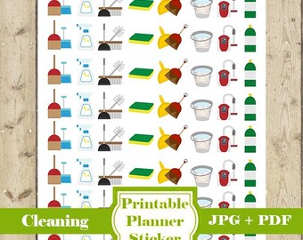 Etiqueta engomada del planificador de LIMPIEZA - Etiqueta engomada del planificador imprimible Etiqueta engomada del icono de limpieza Etiqueta engomada de limpieza Icono de bricolaje Etiqueta Planificador Mini etiqueta DESCARGAR