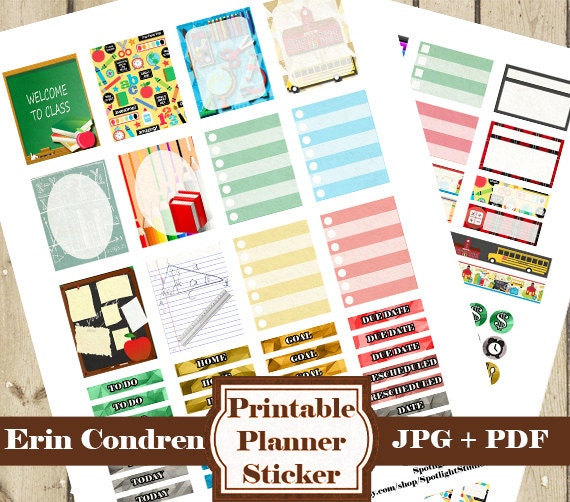 Back to School Planner Stickers Kit Printable Planner | Etsy