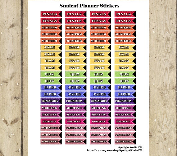 Coursework Stickers 80 STUDENT Planner Stickers Set: Printable Student HEADER Planner ...