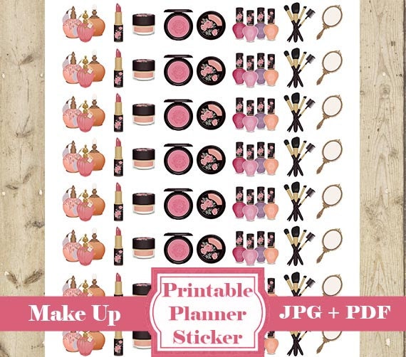 makeup planner stickers printable planner sticker makeup