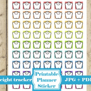 WEIGHT TRACKER Planner Sticker – Printable Planner Sticker Weight Stickers Weight Icon Stickers Printable Weight Mini Stickers DOWNLOAD