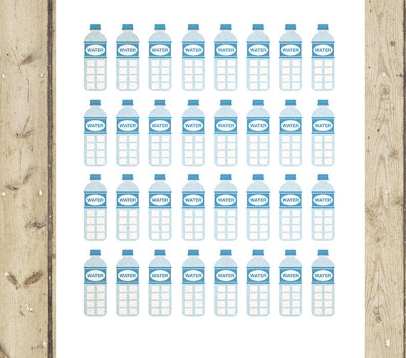 Blue HYDRATION TRACKER Planner Sticker – Printable Planner Sticker ...