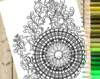 Página para colorear de ruedas para adultos – Página para colorear IMPRIMIBLE Patrón de color Página para colorear para adultos Descargar y colorear – Página para colorear para adultos DESCARGAR