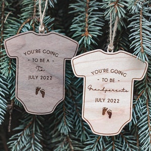 Pregnancy Announcement Ornament Christmas Pregnancy Holiday Pregnancy Announcement Baby's First Christmas 2024 Baby image 1