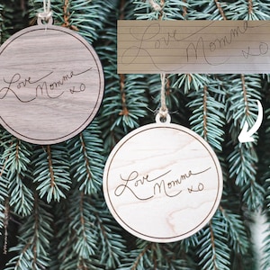 Engraved Handwriting Ornament | Memorial Ornament | Sympathy Gift | Loss of Parent, Grandparent, Mother, Father | Signature Keepsake | Grief