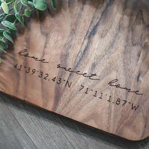 Coordinates Cutting Board | New Home Gift | Personalized Housewarming Gift | Realtor Closing Gift | Moving Gift | Latitude Longitude