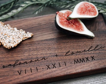 Custom Engraved Cheese Board | Name + Wedding Date | Bread Board | Personalized Charcuterie | Housewarming Gift | Wedding Gift |