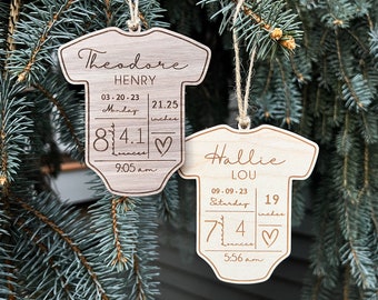 Baby&#39;s First Christmas Ornament 2025 | Newborn Birth Stats | Personalized Baby Keepsake | Birth Stats Sign