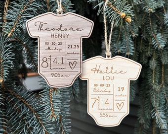 Baby's First Christmas Ornament 2024 | Newborn Birth Stats | Personalized Baby Keepsake | Birth Stats Sign