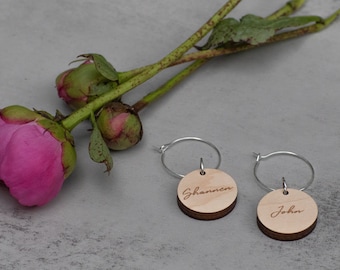 Name Wine Glass Charms | Place Setting | Seating Chart Cards | Champagne Wall | Place Card | Escort Cards