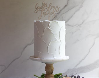 Baptism Cake Topper | First Communion Cake Topper | Christening Cake Topper | Confirmation | Dedication | God Bless Wooden Cake Topper