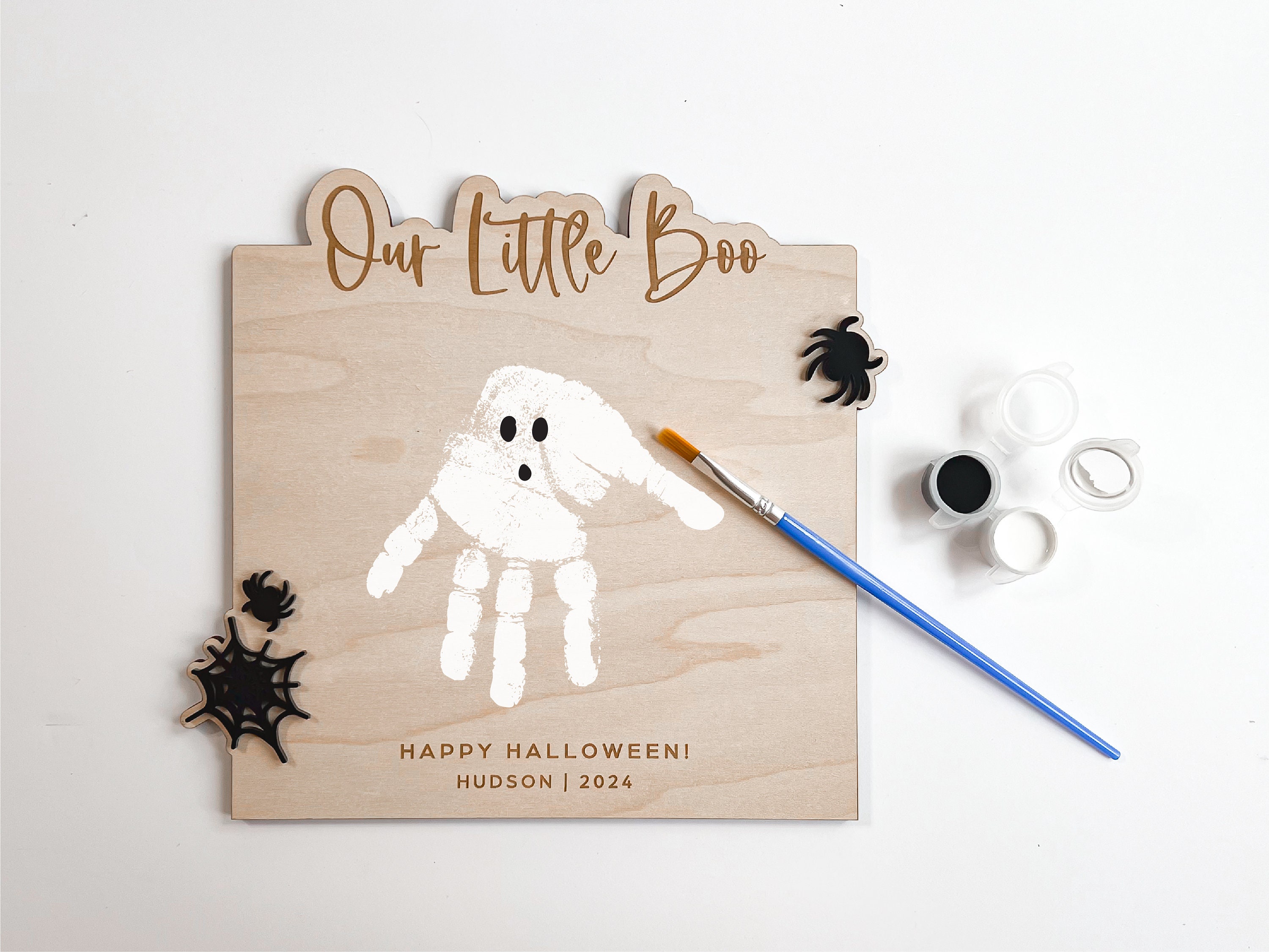 37 Ghost Crafts for Kids to Make This Halloween 16 Baby's First Halloween Handprint Kit, Our Little Boo, Kids Halloween…