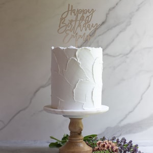 Happy Birthday Cake Topper | Personalized Wooden Cake Topper | 18th, 21st, 25th, 30th, 40th, 50th Birthday | Dirty Thirty | Forty & Fabulous