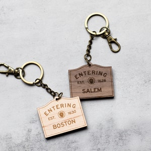 Entering MA Keychain | Massachusetts Keychain | Hometown Custom City/Town Keychain | MA | Mass