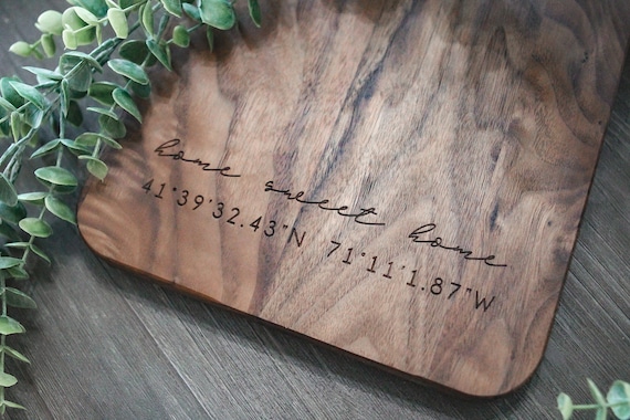 Home Coordinates Personalized Wood Cutting Board