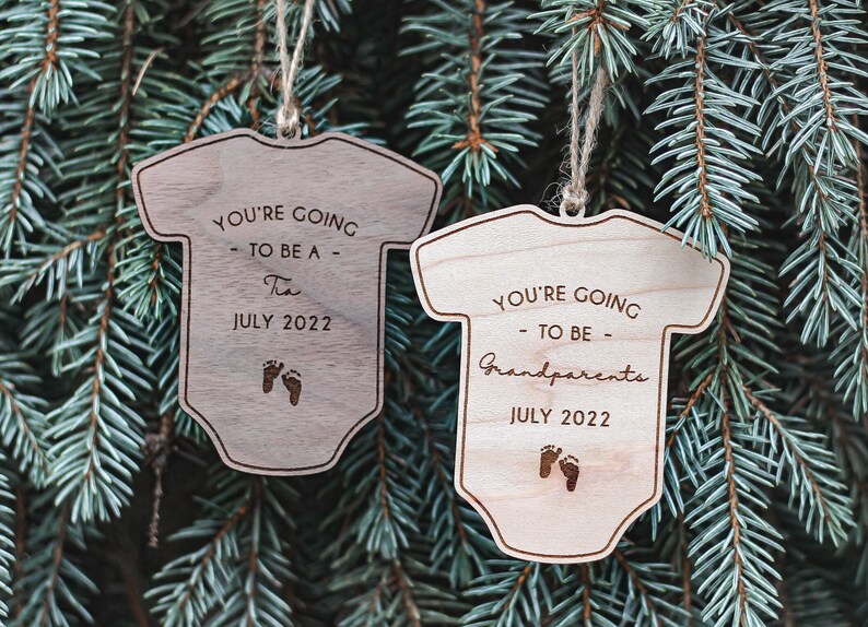 Pregnancy Announcement Ornament Christmas Pregnancy Holiday Pregnancy Announcement Baby's First Christmas 2024 Baby image 1