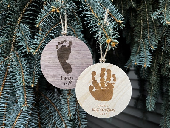 Baby Handprint Footprint Ornament Keepsake Kit - Newborn Imprint Ornament  Kit for Baby Girl, Boy - Personalized New Baby Gifts for New Parents - Hand