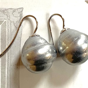 Barockperlen Ohrringe grau/silber