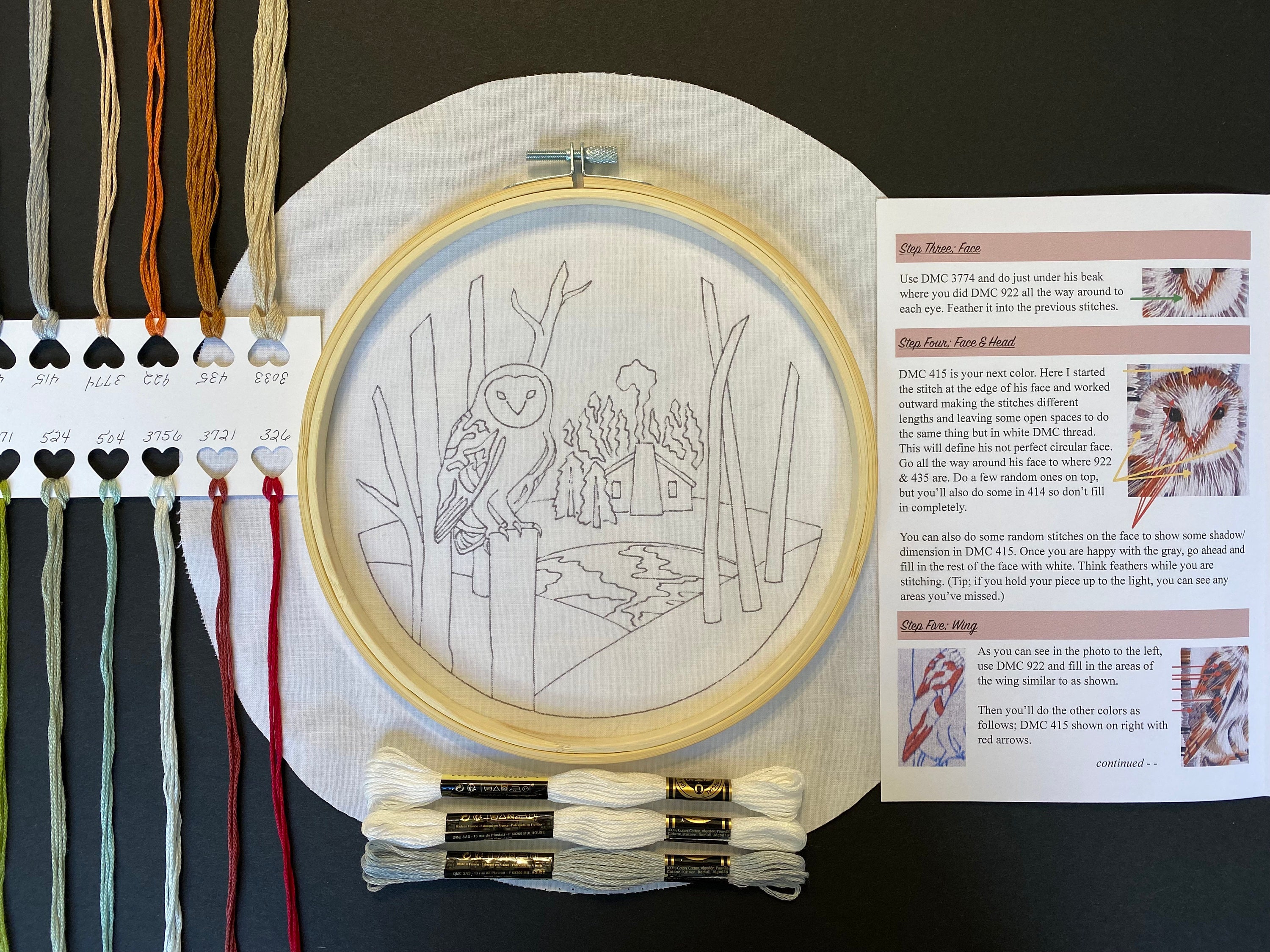 owl embroidery kit main image 1