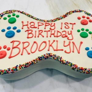 Custom Large Bone Shaped Dog Cake - Happy Birthday - Present - Gifts - Happy Gotcha Day - Welcome Home, Dog treats, Dog Gifts Personalized