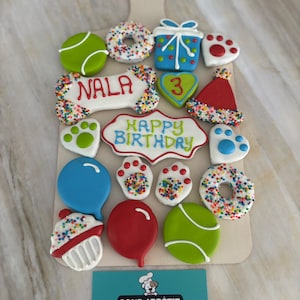 Birthday Barkcuterie Board Dog Treat Gourmet Dog Cookies charcuterie treat bones gift Gotcha Day new pup Pet Unique Gift Cake Personalized
