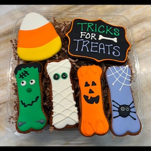 Monster Mash Halloween Treat Box Gourmet baked to order Dog Cookies -  treats Custom Quality Ingredients Dog treats
