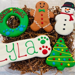 Personalized Custom Christmas Dog Treat Box Gourmet Baked to order, Dog Cookies - Unique Dog Christmas gifts