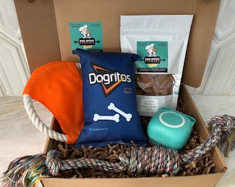 Welcome Home New Dog Puppy Parcel Gift Box Gourmet Training Treats Dog Birthday Adoption Gotcha Day Toys Interactive Ball Pet Grooming