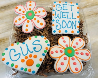 Personalized Custom Get well Soon - Feel Better Dog Treat Gift Box Gourmet Dog Cookies - Dog Gifts unique, Get better Surgery