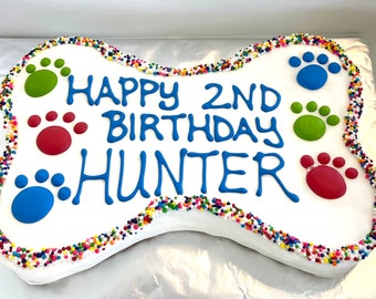 Large Bone Shaped Dog Cake - Birthday - Present - Gifts - Happy Gotcha Day - Welcome Home, Dog treats, Dog Gifts