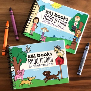 k&j Read&#39;n&#39;Color Kickstarter Beginner Reader Volumes 1 and 2: Books 1-30 (learn to read, sight words, preschool, kindergarten)