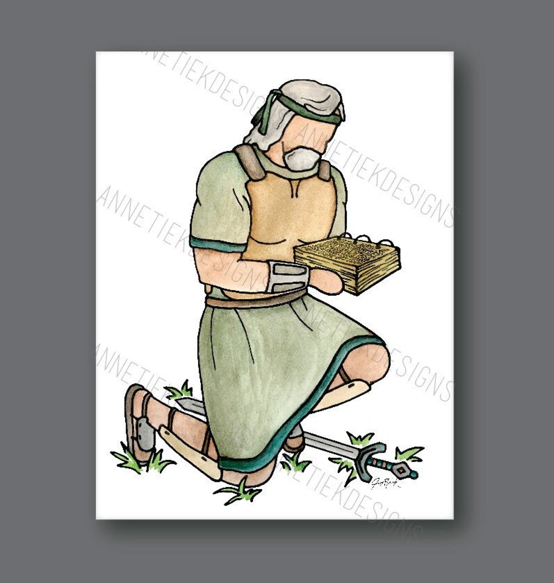 DIGITAL Moroni Gold Plates Book of Mormon Art, Watercolor, Faceless