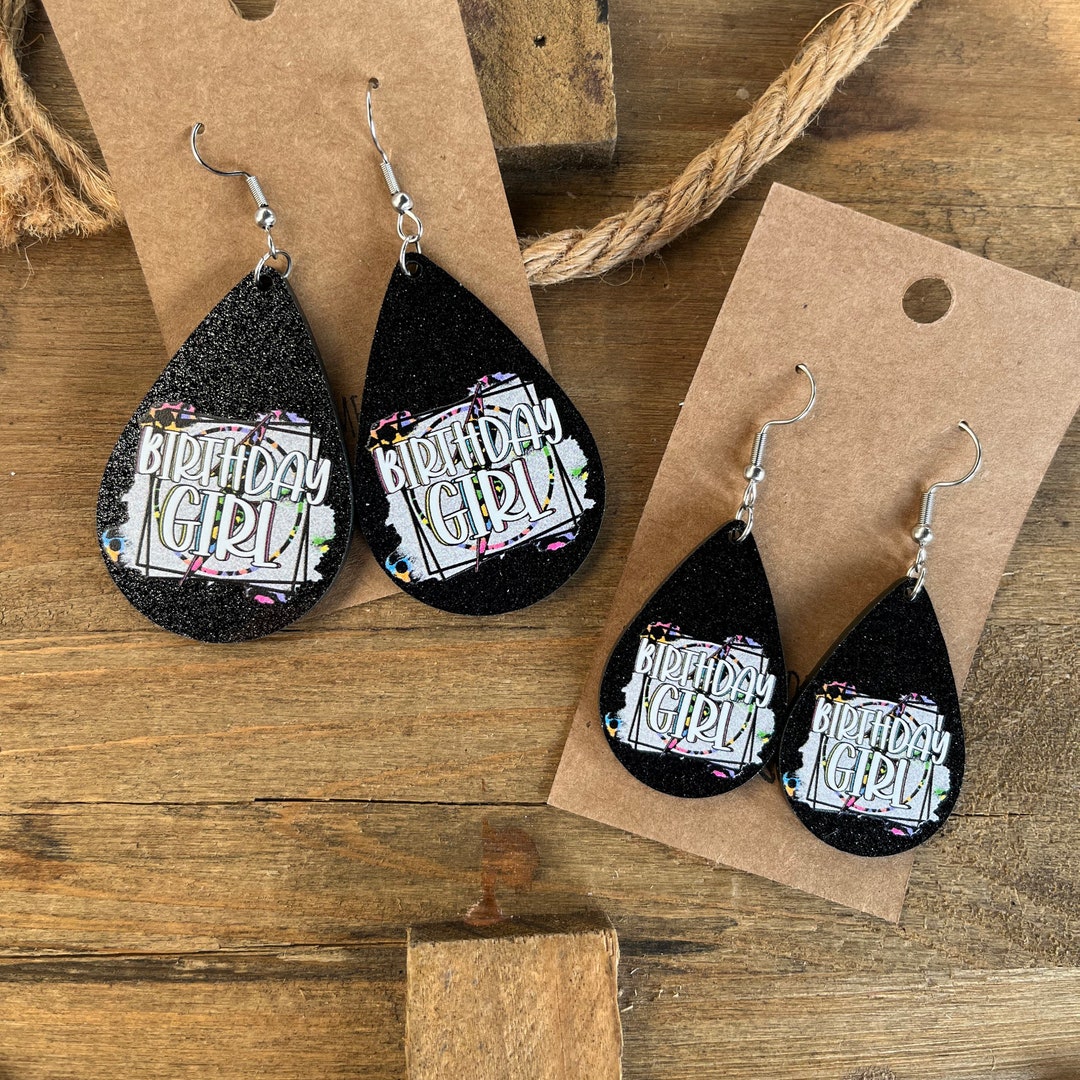 Adult or Child Birthday Girl Earrings, Birthday Earrings, Girls Birthday Earrings, Womens