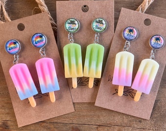 Summer Popsicle Earrings, Popsicle Earrings, Summer Earrings, Ice Cream Earrings