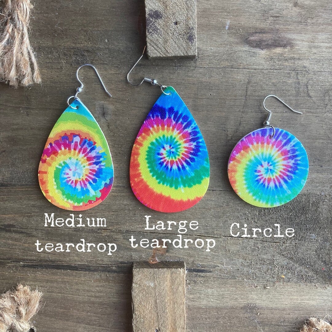 Tie Dye Faux Leather Earrings Tie Dye Earrings Tie Dye Tie Etsy